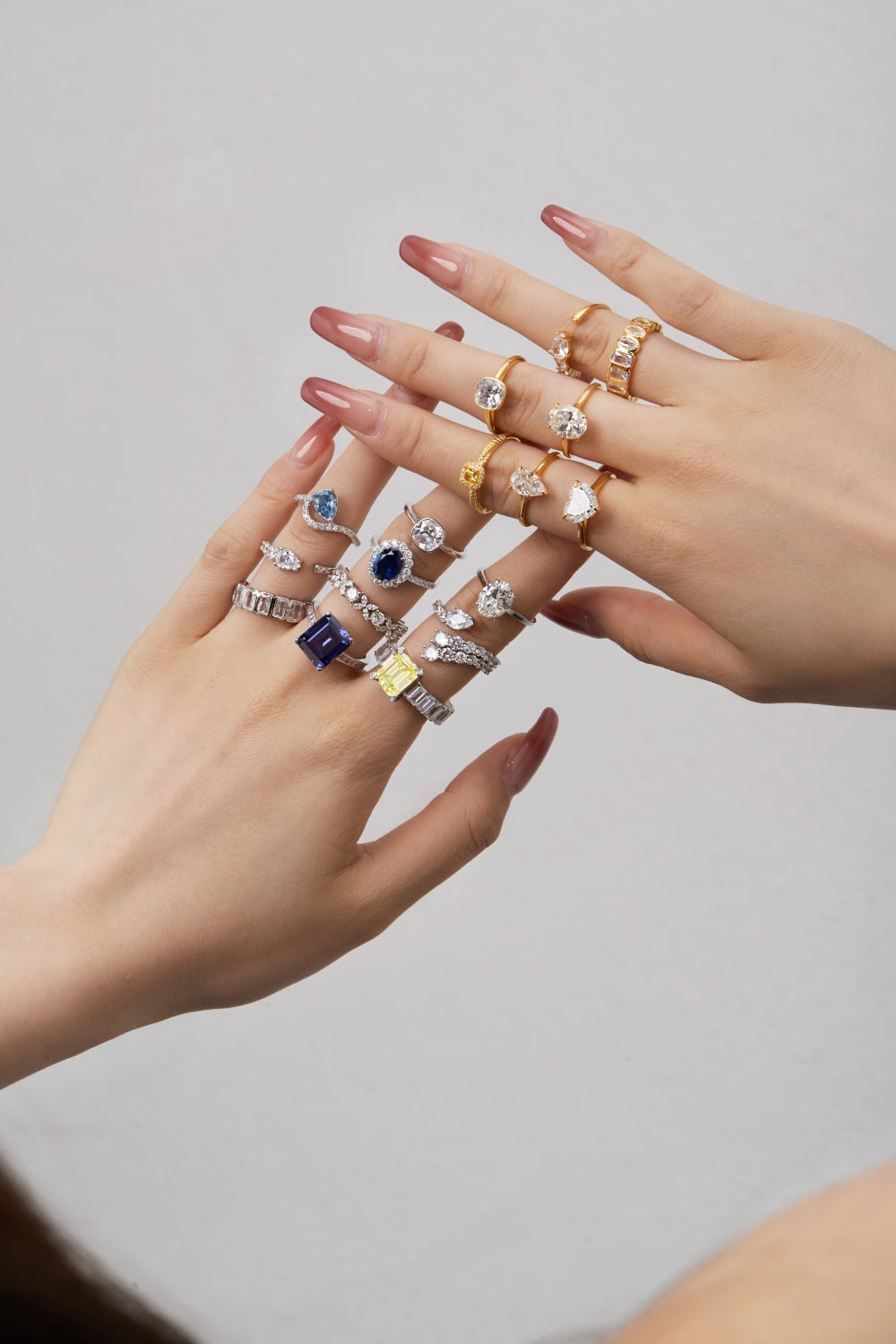 Half Round Half Square CZ Eternity Ring