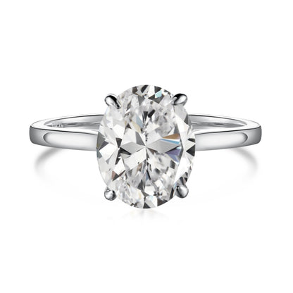 Clear CZ Oval Solitaire Ring