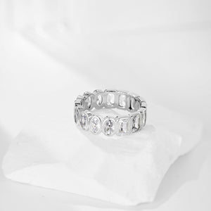 925 Sterling Silver Round CZ Eternity Ring