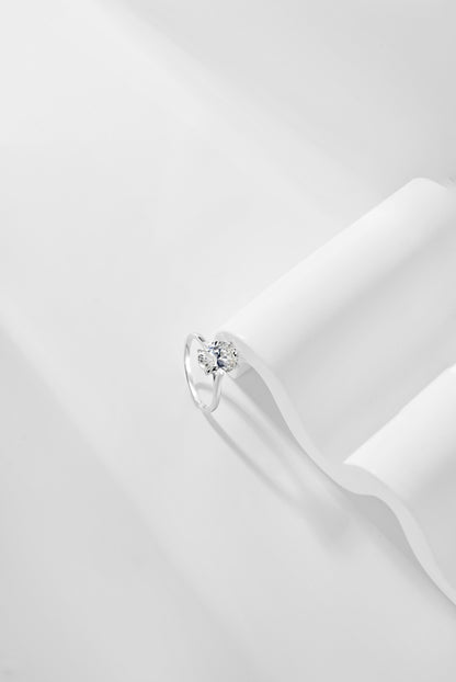 Clear CZ Oval Solitaire Ring