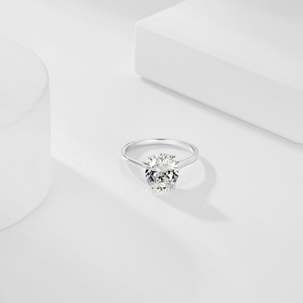 Clear CZ Oval Solitaire Ring