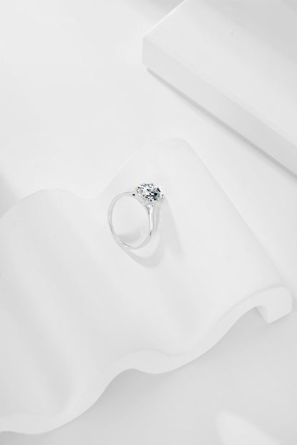 Clear CZ Oval Solitaire Ring