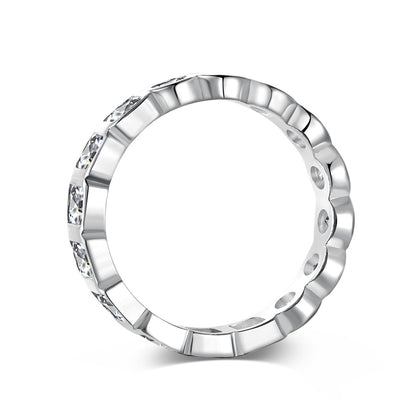 Half Round Half Square CZ Eternity Ring