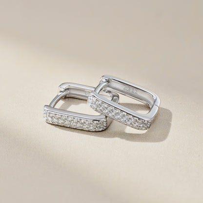 CZ Square Hoop Earrings