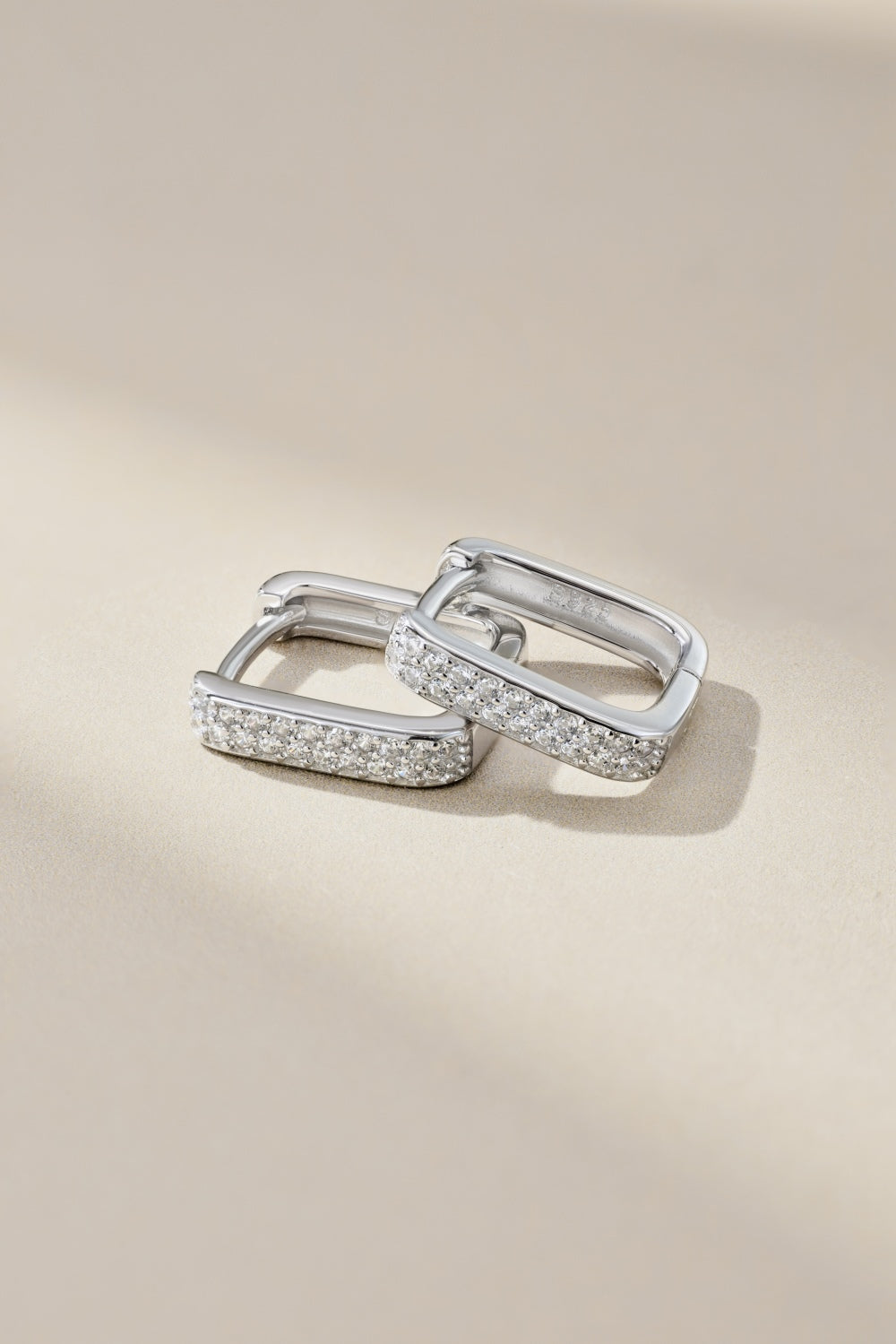 CZ Square Hoop Earrings