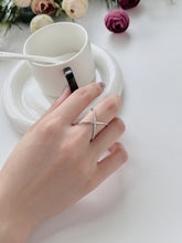 Load image into Gallery viewer, 925 Sterling Silver Clear CZ X Cross Over Ring