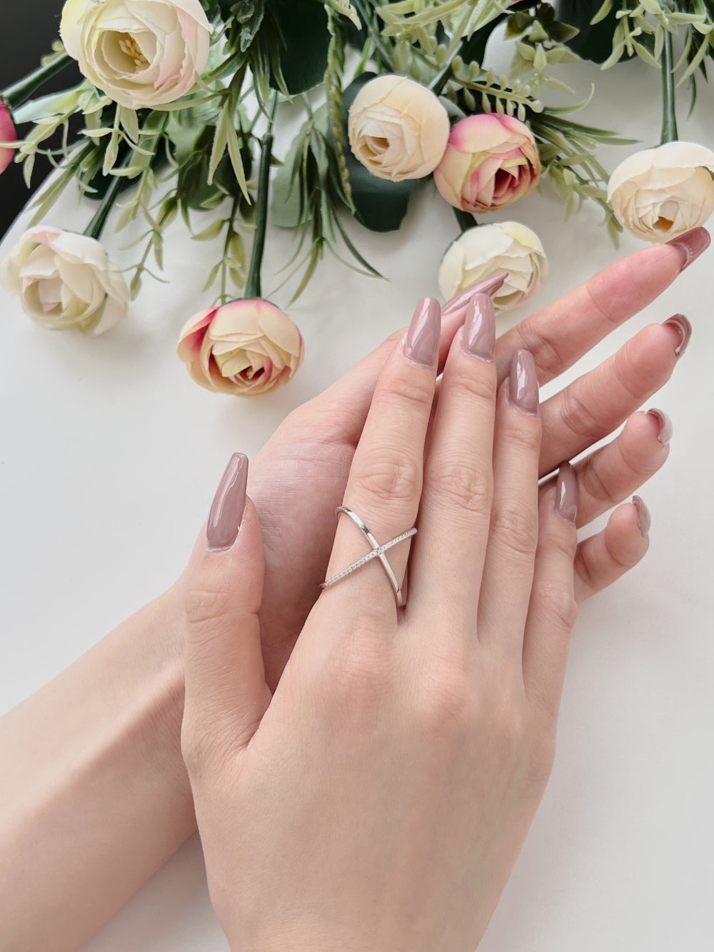 Clear CZ X Cross Over Ring