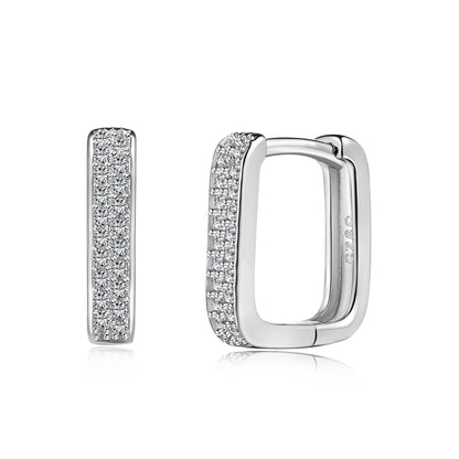 CZ Square Hoop Earrings