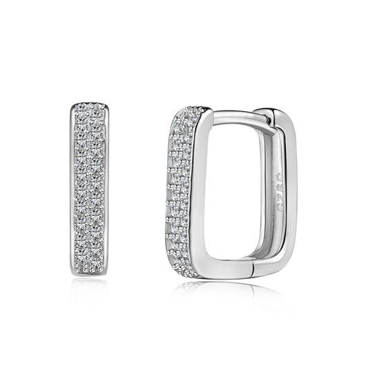 CZ Square Hoop Earrings