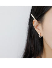 Load image into Gallery viewer, 925 Sterling Silver Imitation Pearl Hoop Earrings