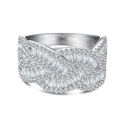CZ Braided Motive Ring