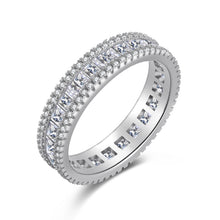 Load image into Gallery viewer, 925 Sterling Silver Square CZ Anniversary Band