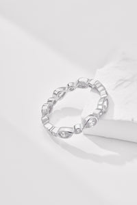 925 Sterling Silver Round and Teardrop Anniversary Band