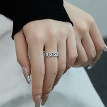 Load image into Gallery viewer, 925 Sterling Silver CZ Chain Link Ring