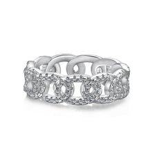 Load image into Gallery viewer, 925 Sterling Silver CZ Chain Link Ring