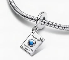 Load image into Gallery viewer, 925 Sterling Silver Passport Citizen of the World &quot;Dream Land&quot; Dangle Charm