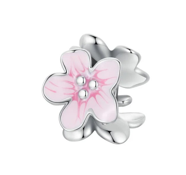 Pink Enamel Flower Spacer