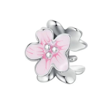 Pink Enamel Flower Spacer