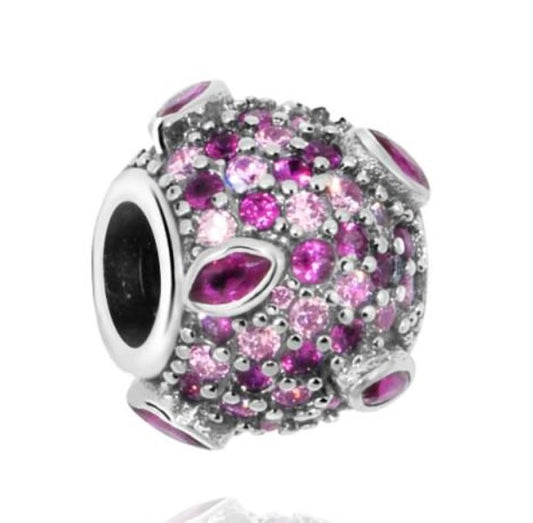 Pink CZ Kisses Bead Charm