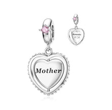 Load image into Gallery viewer, 925 Sterling Silver Mother &quot;Remember I Love You&quot; Heart Dangle Charm
