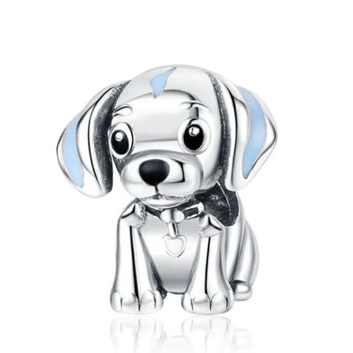 925 Sterling Silver Adorable Dog Bead Charm