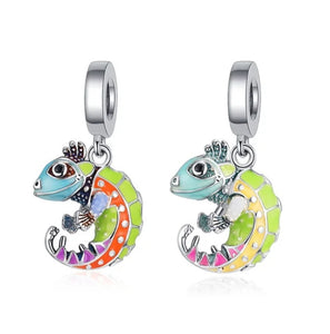 925 Sterling Silver Colour Changing Chameleon Dangle Charm