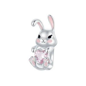 925 Sterling Silver Bunny Dangle Charm