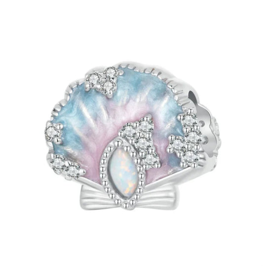 Seashell Enamel Opal Bead Charm