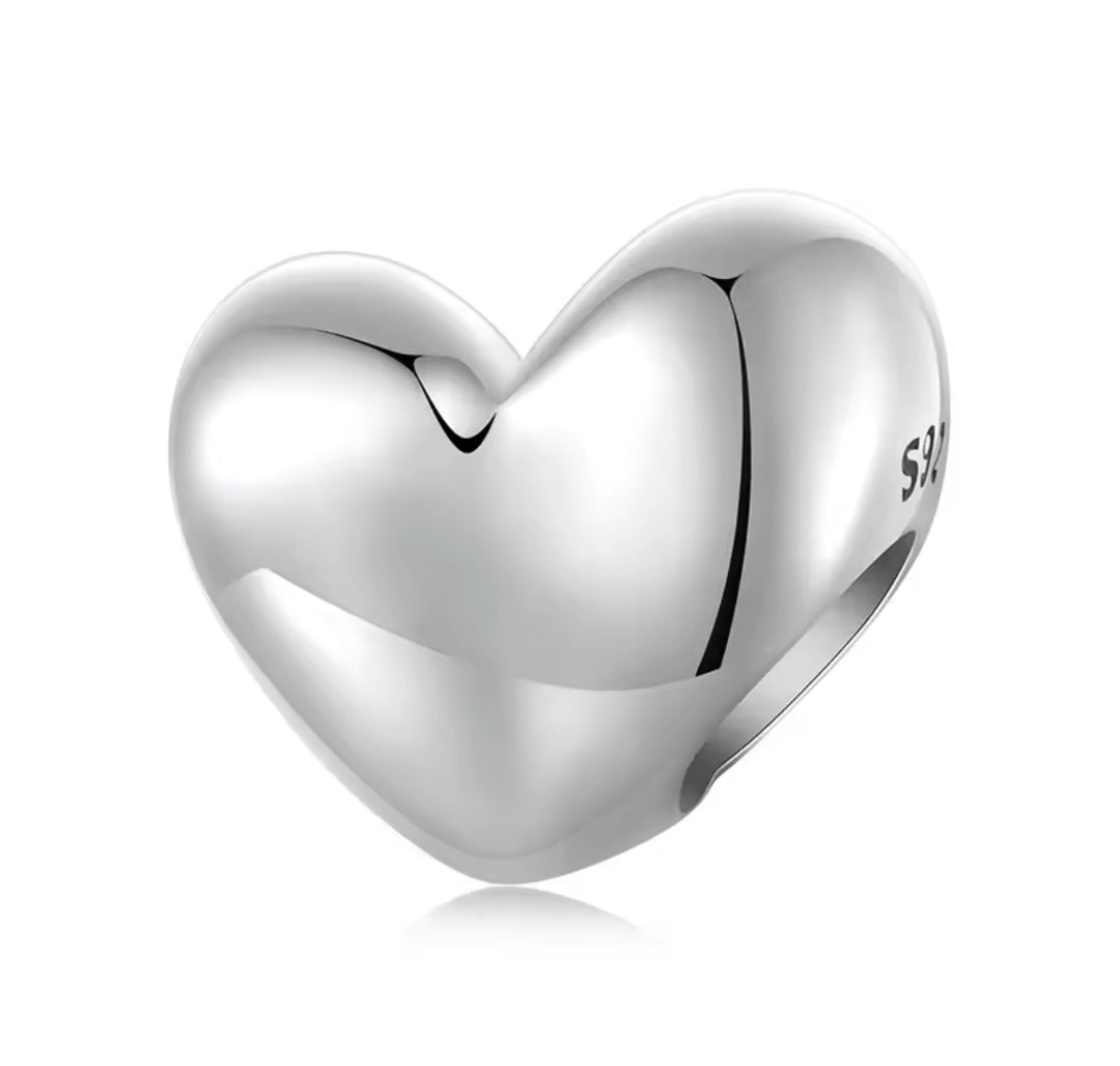 Plain Heart Bead Charm