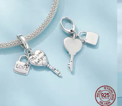 Heart Key And Lock Charm