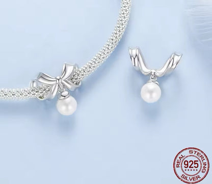 Bow Pearl Charm