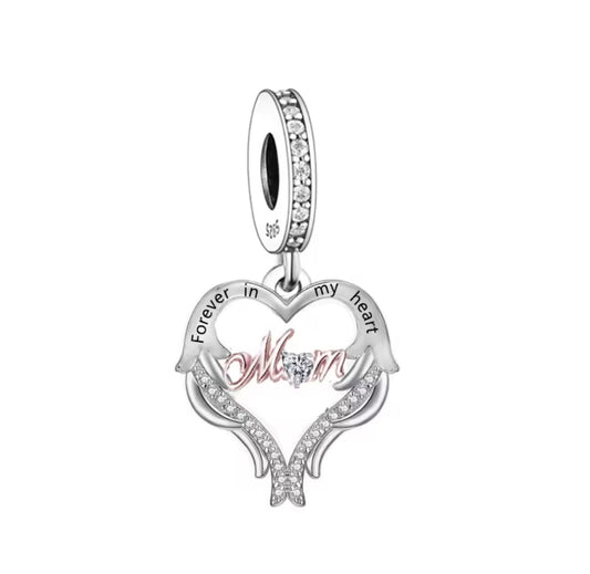 Forever In My Heart Mom Dangle Charm