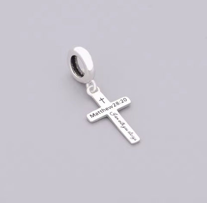 I am with you always Cross charm