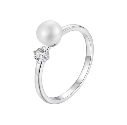 Moissanite & Pearl Ring