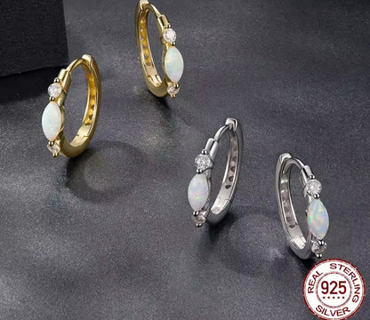 Opal and Moissanite Earrings