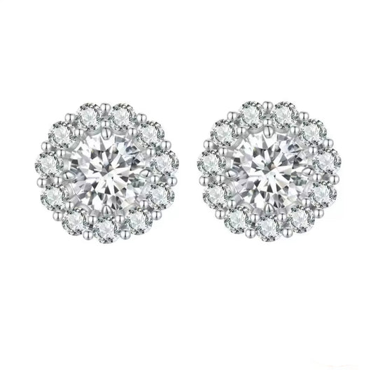 0.50ct Detachable Halo Moissanite Earrings