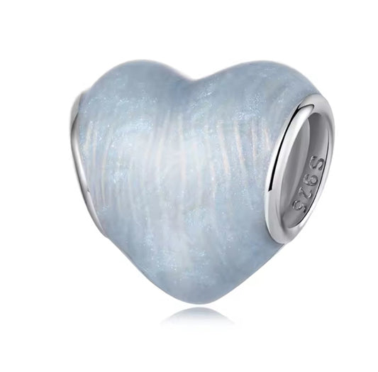 Shimmery Heart Bead Charm