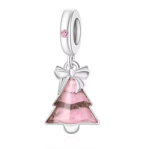 Pink Christmas Tree  Charm
