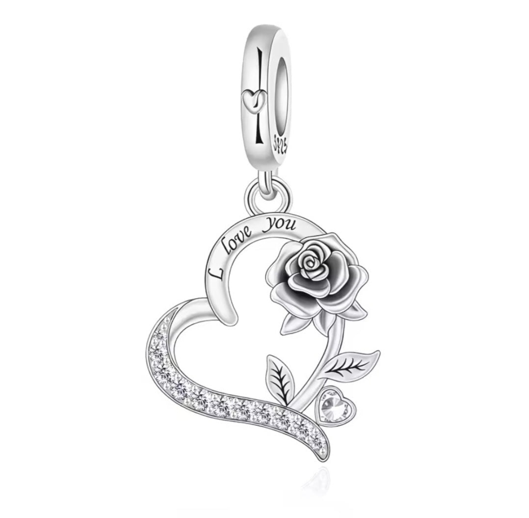I Love you Rose Charm