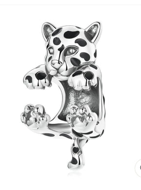 925 Sterling Silver Hanging Leopard Bead Charm