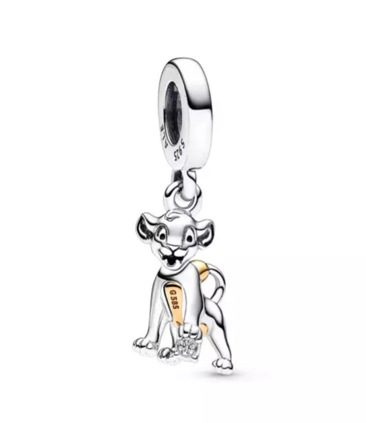 Two Tone Disney 100 Years Lion King SIMBA  Dangle Charm