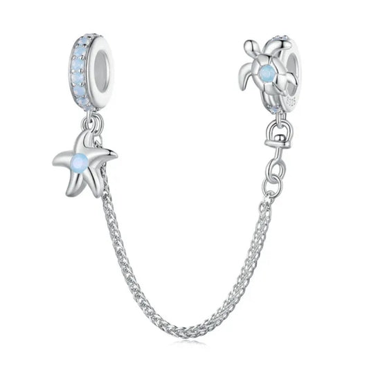 SILICONE Starfish and Turtle Safety chain