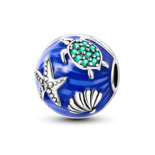 Load image into Gallery viewer, 925 Sterling Silver Blue Enamel CZ Nautical Clip