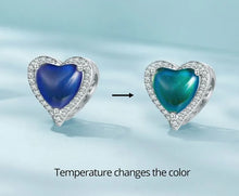 Load image into Gallery viewer, 925 Sterling Silver Thermosensitive Mood Stone CZ Heart Bead Charm