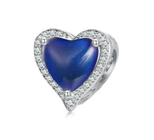 Load image into Gallery viewer, 925 Sterling Silver Thermosensitive Mood Stone CZ Heart Bead Charm
