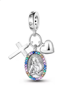 925 Sterling Silver Virgin Mary Dangle Charm