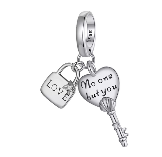 Heart Key And Lock Charm