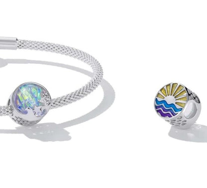 Beach Waves Murano and Starfish Bead Charm