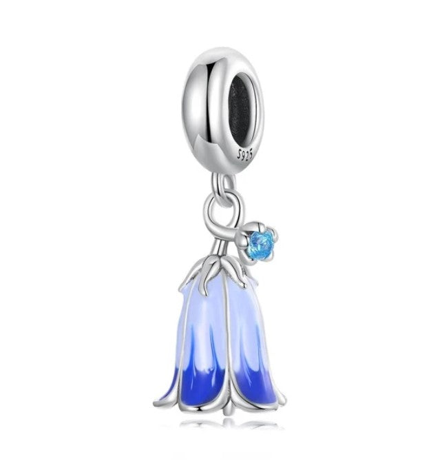 Harebells Flower Purple Enamel Dangle Charm