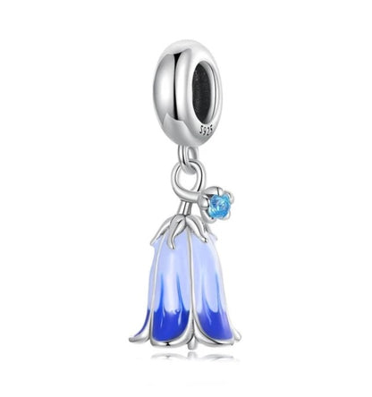 Harebells Flower Purple Enamel Dangle Charm